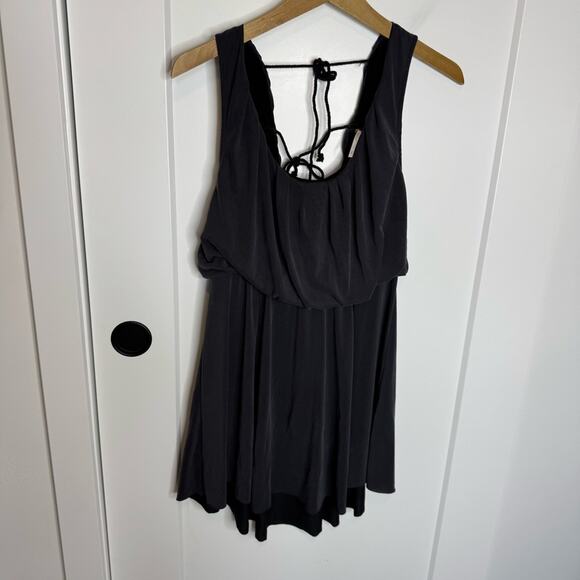 Free People Cupro True As Love Tie Back Mini Dress Black Size Small - Picture 2 of 7